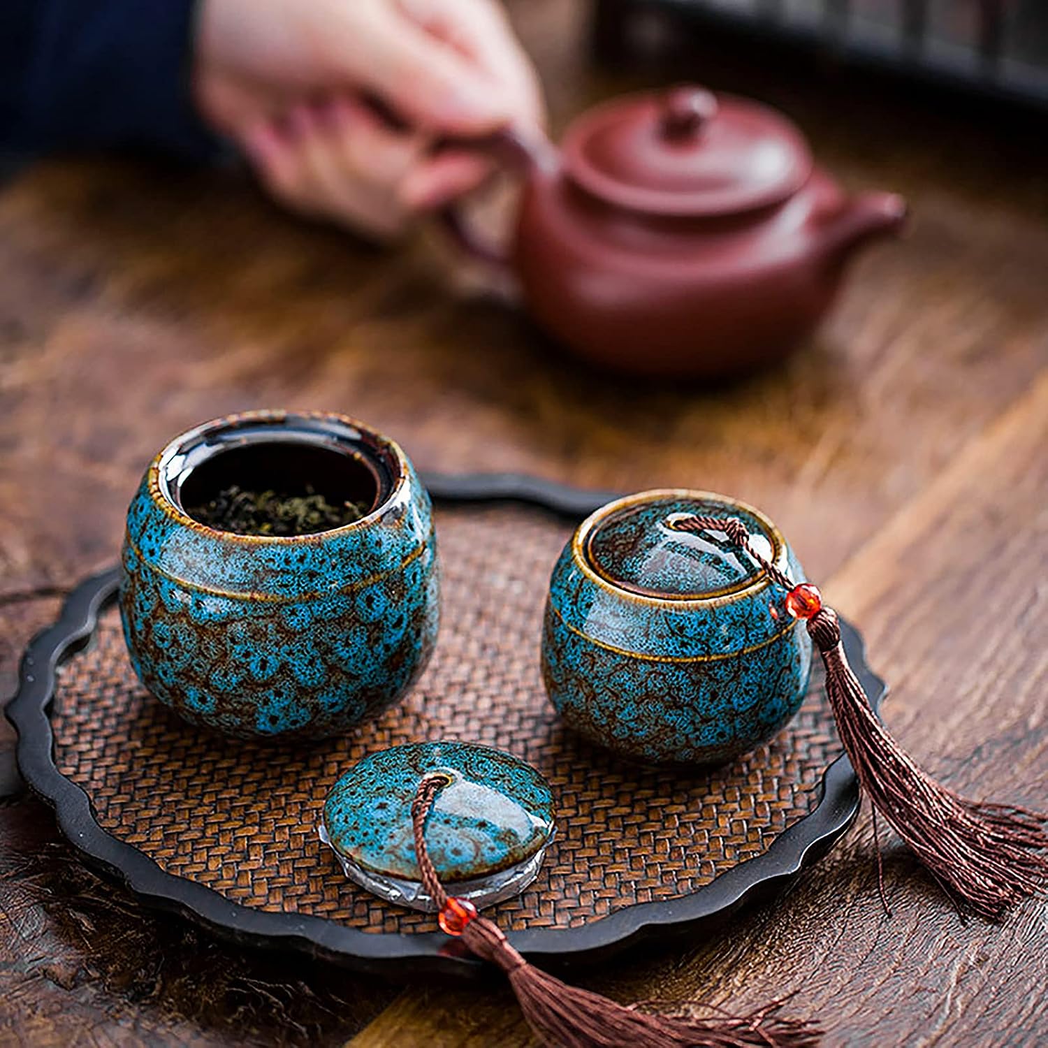 2 Ceramic Loose Tea Jars